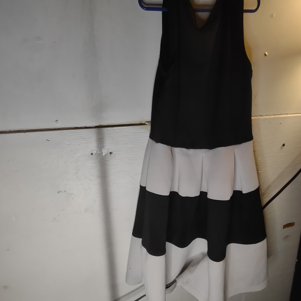 Black and White Sleeveless Dress
